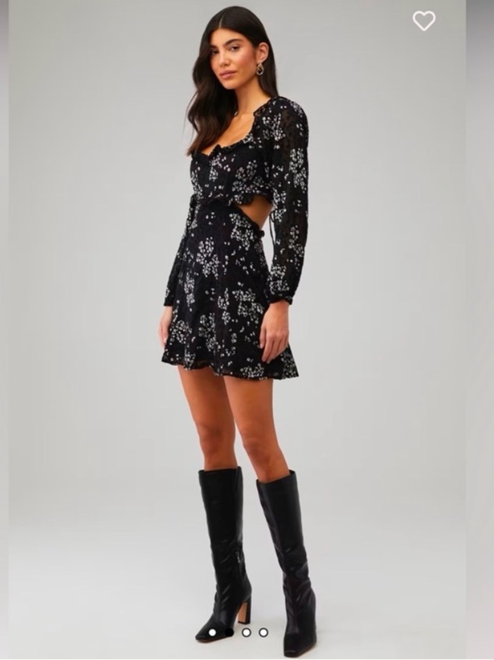 NWT - Astr Black Floral Cutout Mini Dress - M
